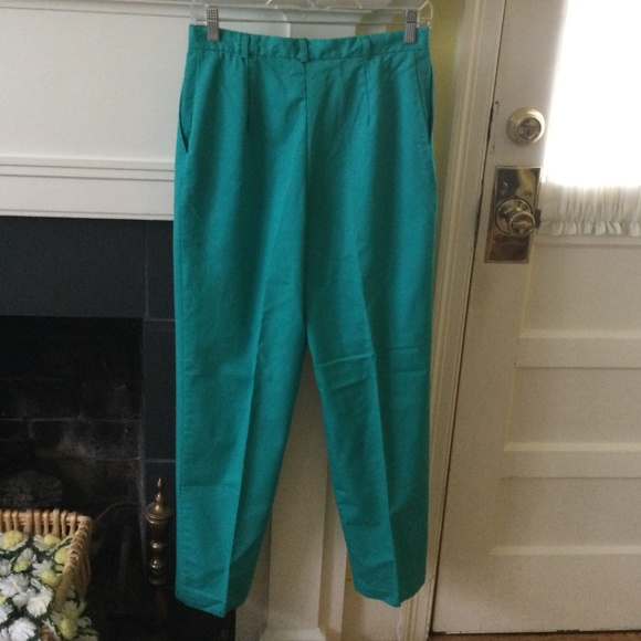 Vintage Southern Lady Teal/Turquoise/Green High Rise Pants - Sz 11/12 - Picture 3 of 12